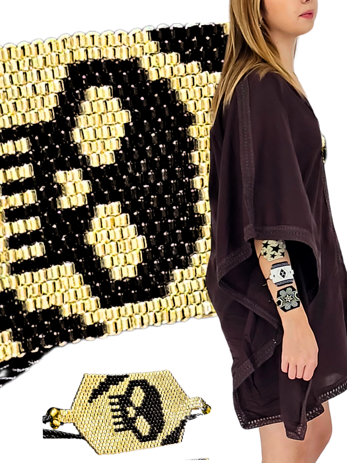 Wixarika Miyuki Beaded Bracelets – Handmade Mexican Huichol Jewelry "Corona"