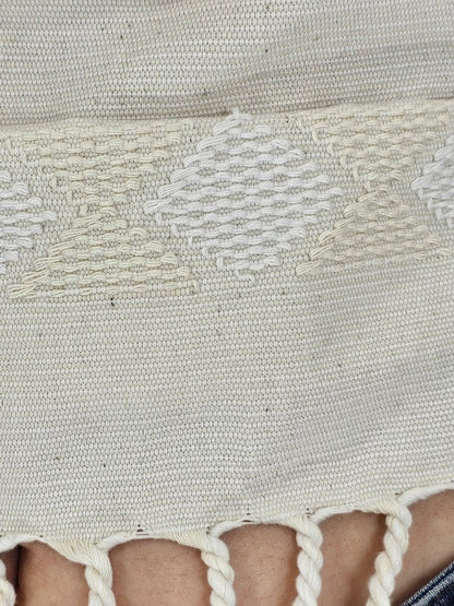 100% Cotton Backstrap Loom Backless Halter Top – Handwoven with Raw Natural Thread | Sustainable Fashion Raw Off - White - Tenku Designs