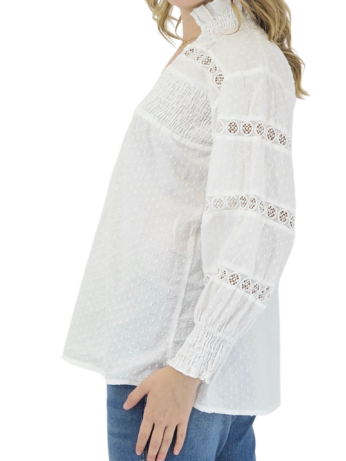 100% Cotton White Embroidered Blouse * - Tenku Designs