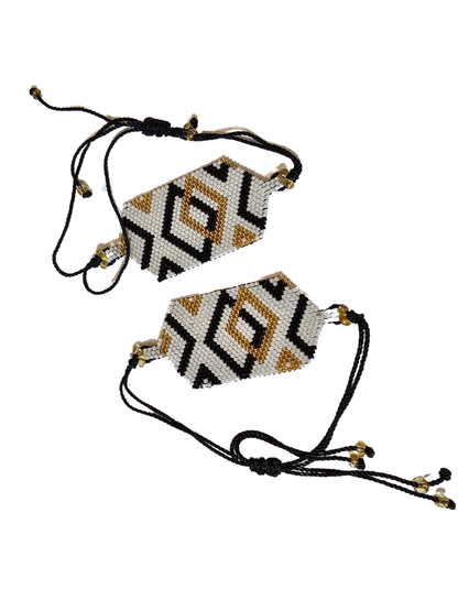 Wixarika Miyuki Beaded Bracelets – Handmade Mexican Huichol Jewelry "Corona"