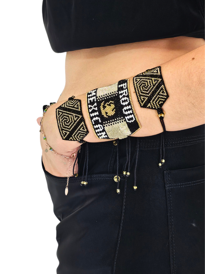 Wixarika Miyuki Beaded Bracelets – Handmade Mexican Huichol Jewelry "Corona"