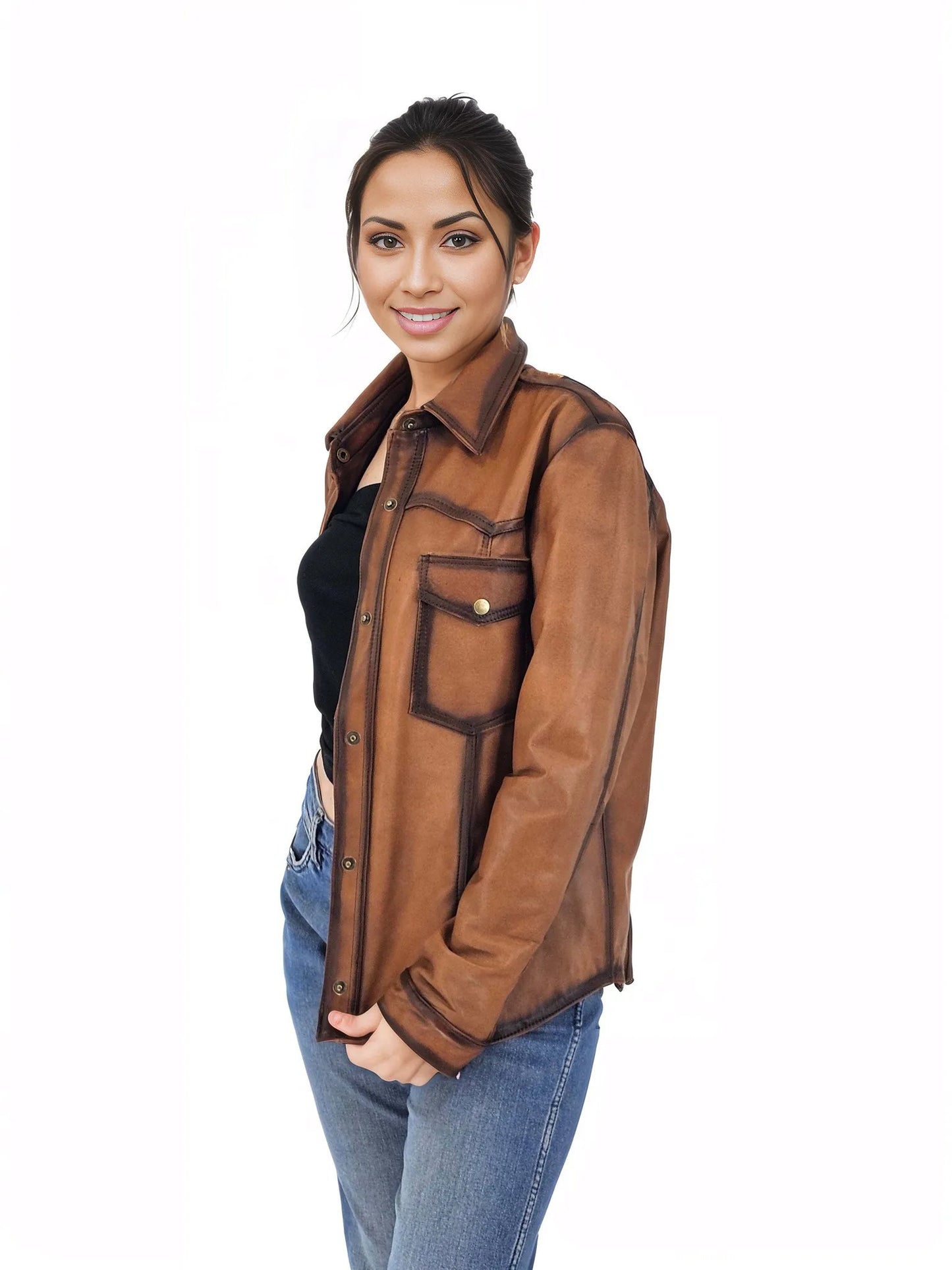 Handcrafted Lambskin Leather Round Mini Skirt Gold