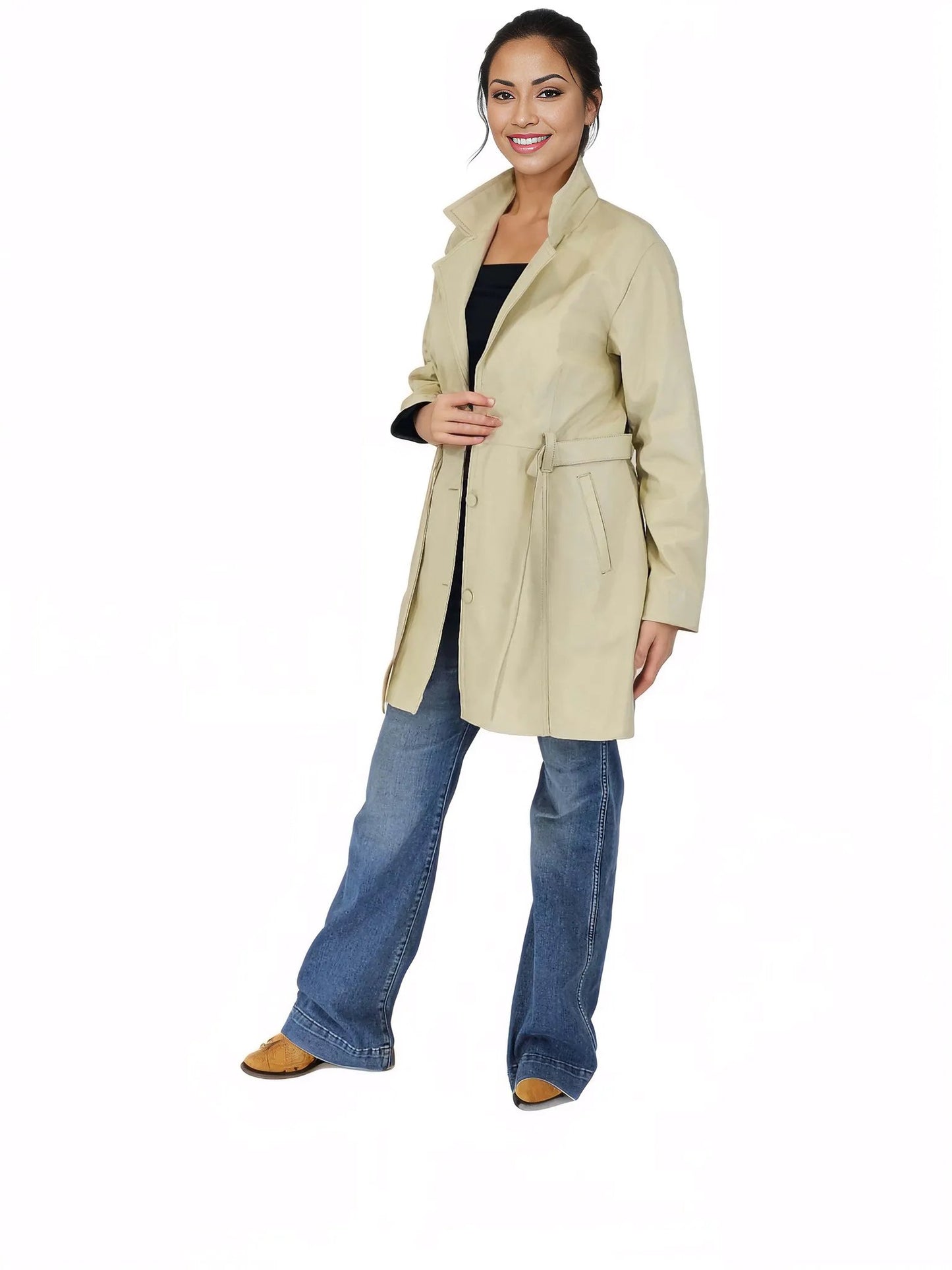 Handcrafted Lambskin Leather Round Mini Skirt Gold