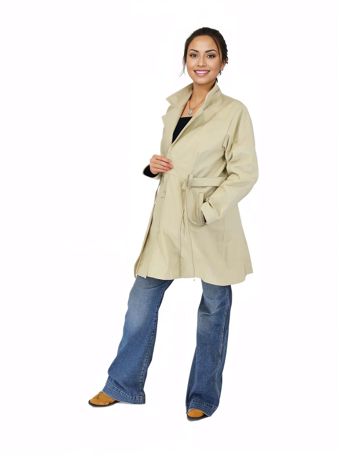 Handcrafted Lambskin Leather Round Mini Skirt Gold