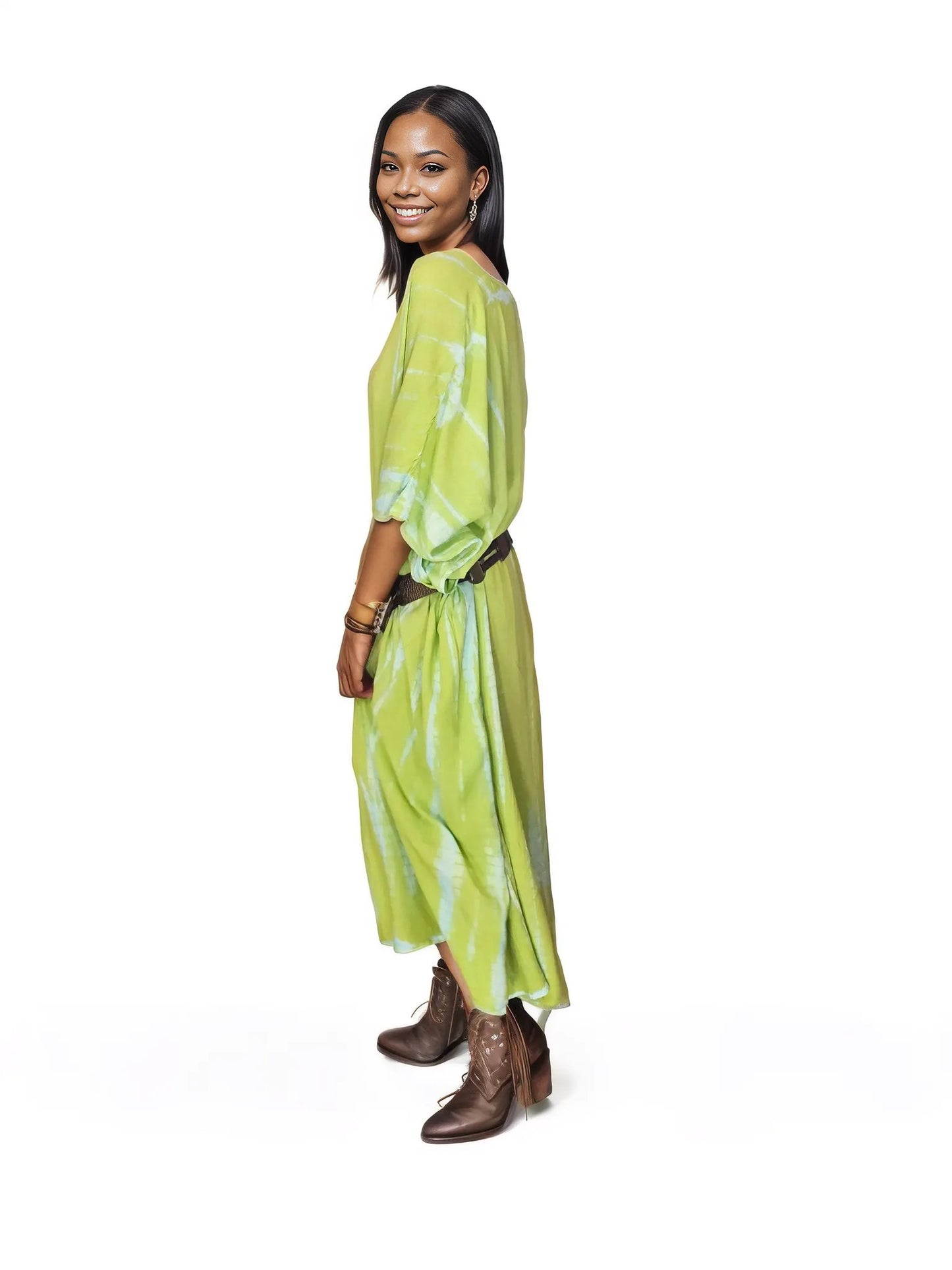 Boho Raw Lime Launch Dress