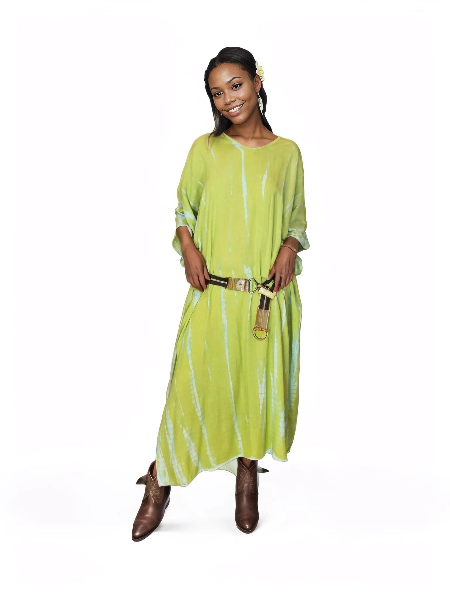 Boho Raw Lime Launch Dress