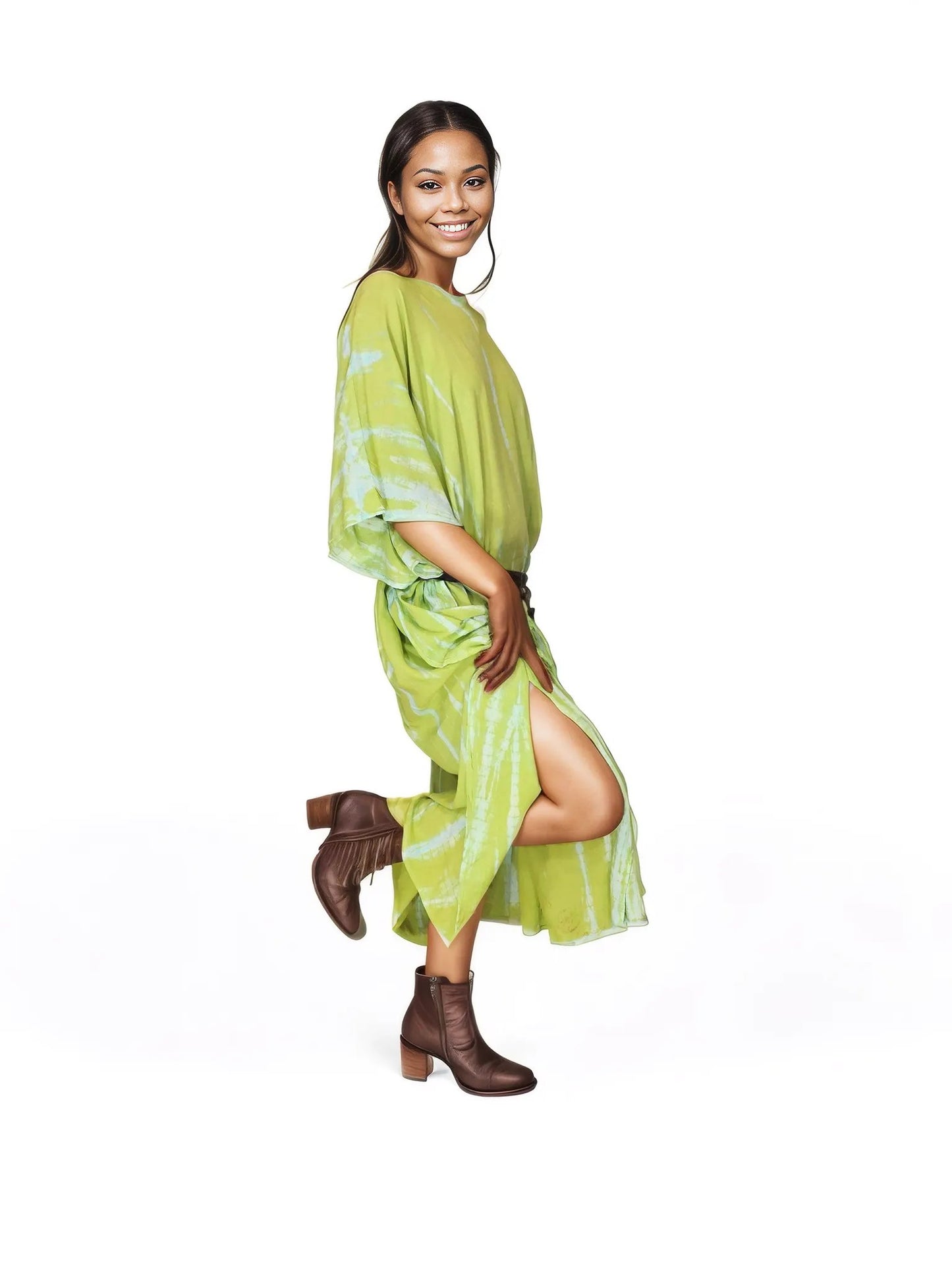 Boho Raw Lime Launch Dress