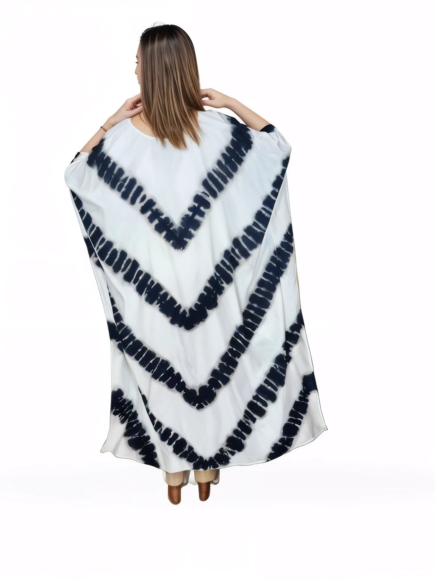 Boho Raw Stripes Black and White Dress