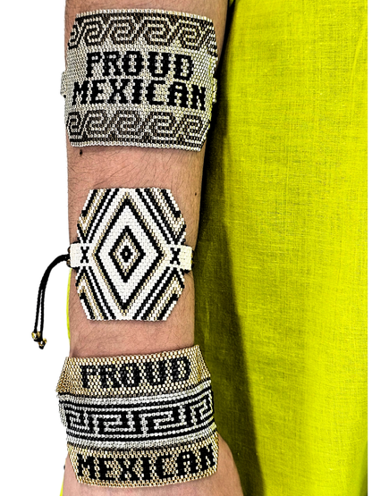 Wixarika Miyuki Beaded Bracelets – Handmade Mexican Huichol Jewelry "Corona"