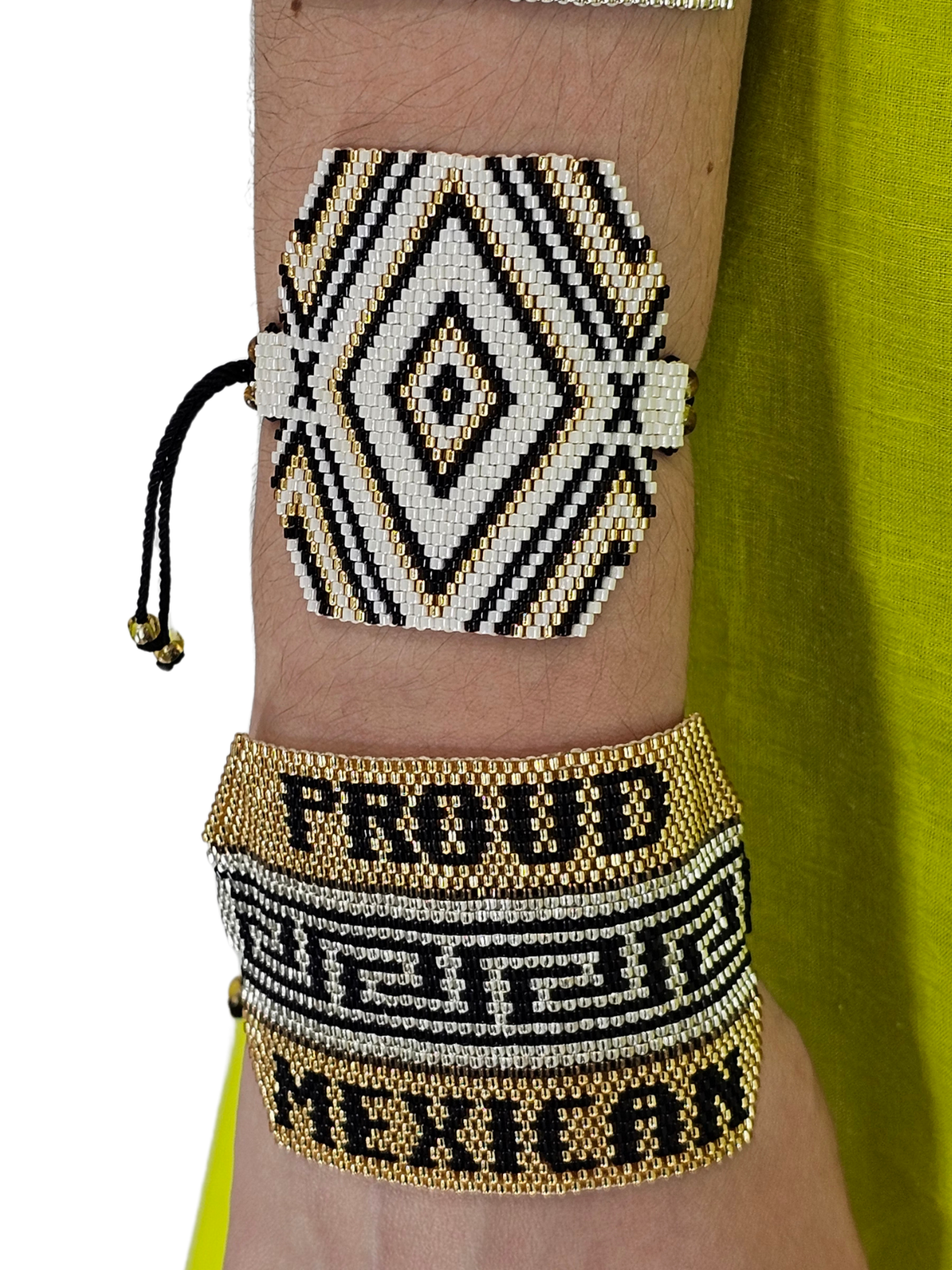 Wixarika Miyuki Beaded Bracelets – Handmade Mexican Huichol Jewelry "Corona"