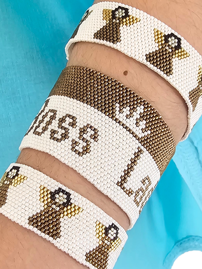 Wixarika Miyuki Beaded Bracelets – Handmade Mexican Huichol Jewelry "Corona"