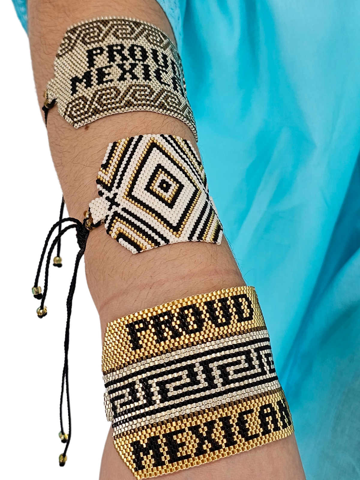 Wixarika Miyuki Beaded Bracelets – Handmade Mexican Huichol Jewelry "Corona"