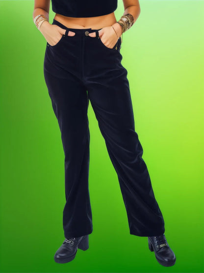 5 - Pocket Oversized Velvet Pants – Lightweight, Breathable & Stylish Black - Tenku Designs