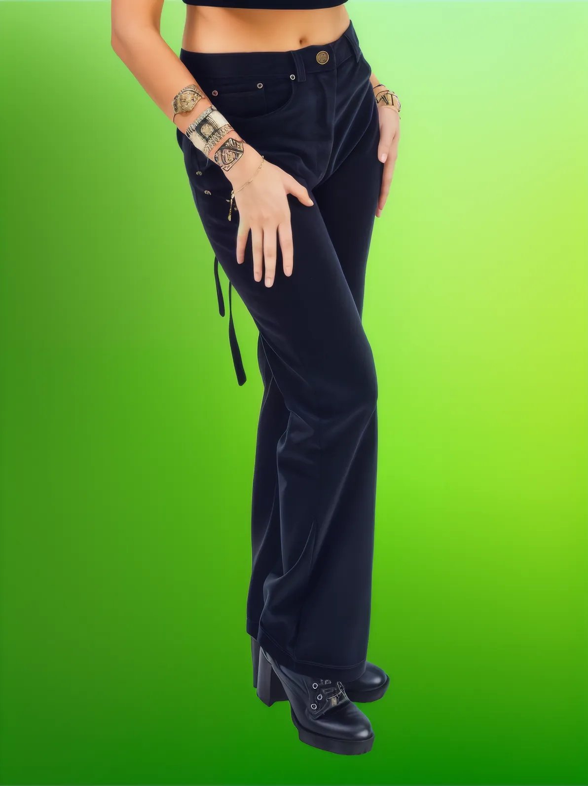 5 - Pocket Oversized Velvet Pants – Lightweight, Breathable & Stylish Black - Tenku Designs