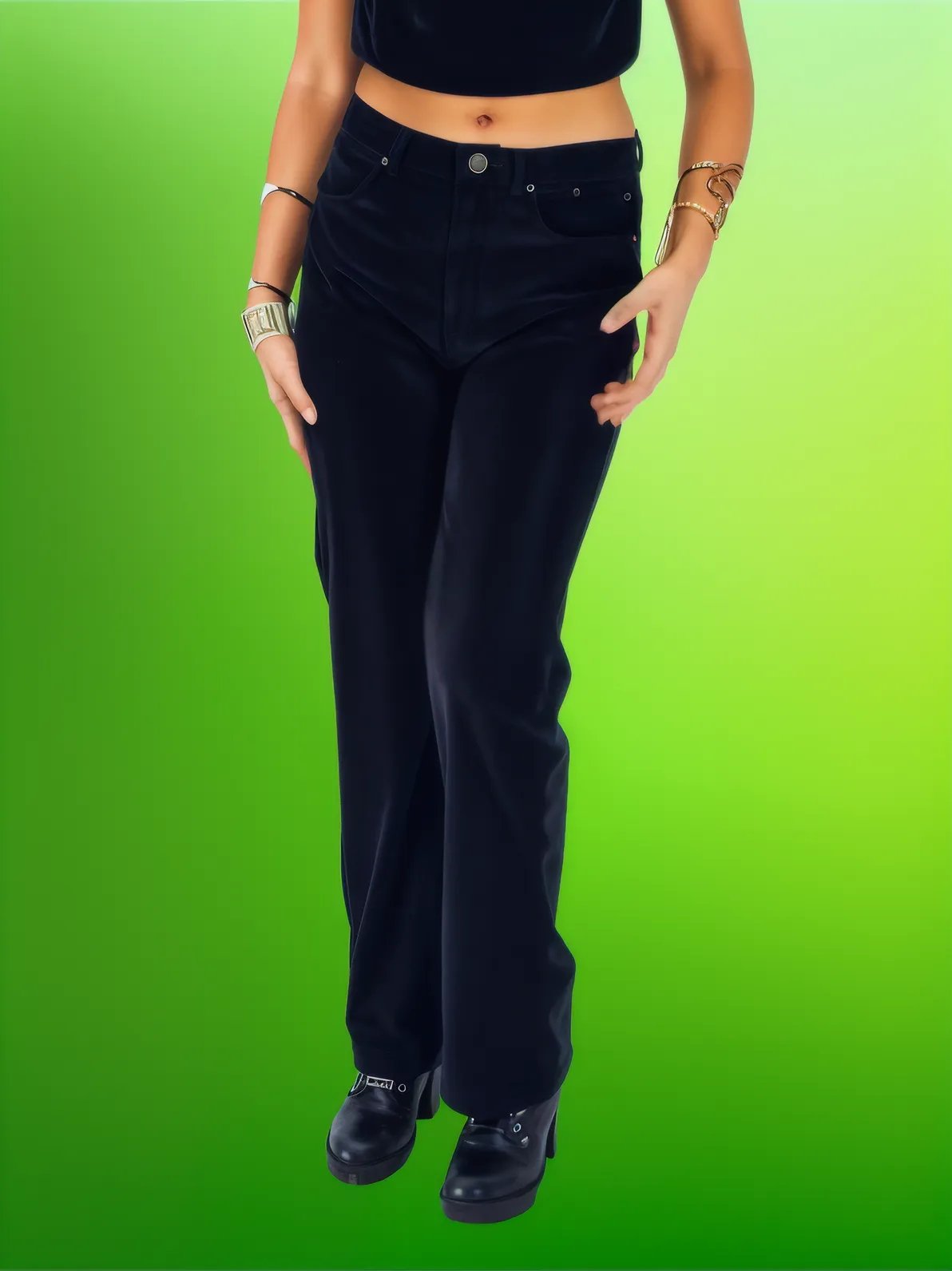 5 - Pocket Oversized Velvet Pants – Lightweight, Breathable & Stylish Black - Tenku Designs