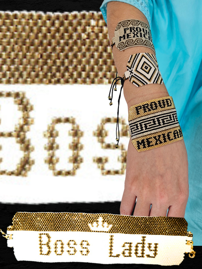 Wixarika Miyuki Beaded Bracelets – Handmade Mexican Huichol Jewelry "Corona"