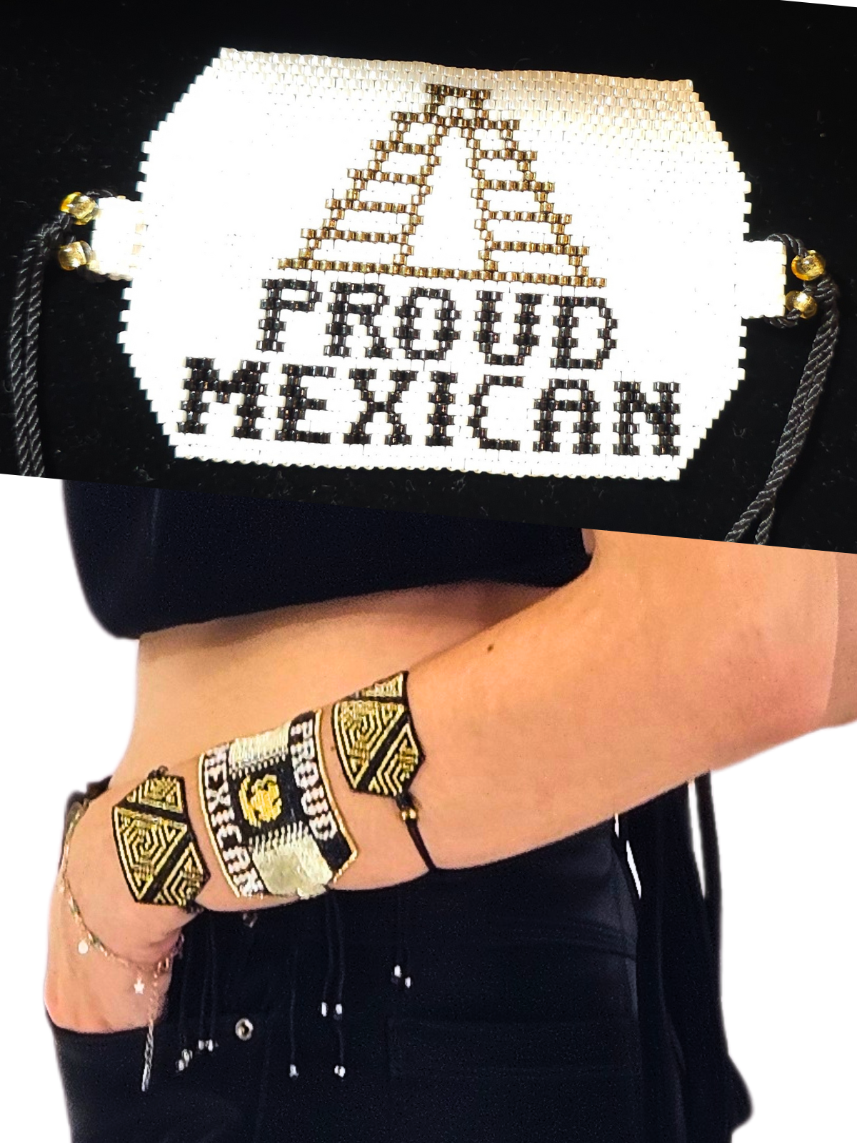 Wixarika Miyuki Beaded Bracelets – Handmade Mexican Huichol Jewelry "Corona"