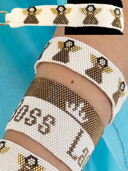 Wixarika Miyuki Beaded Bracelets – Handmade Mexican Huichol Jewelry "Corona"