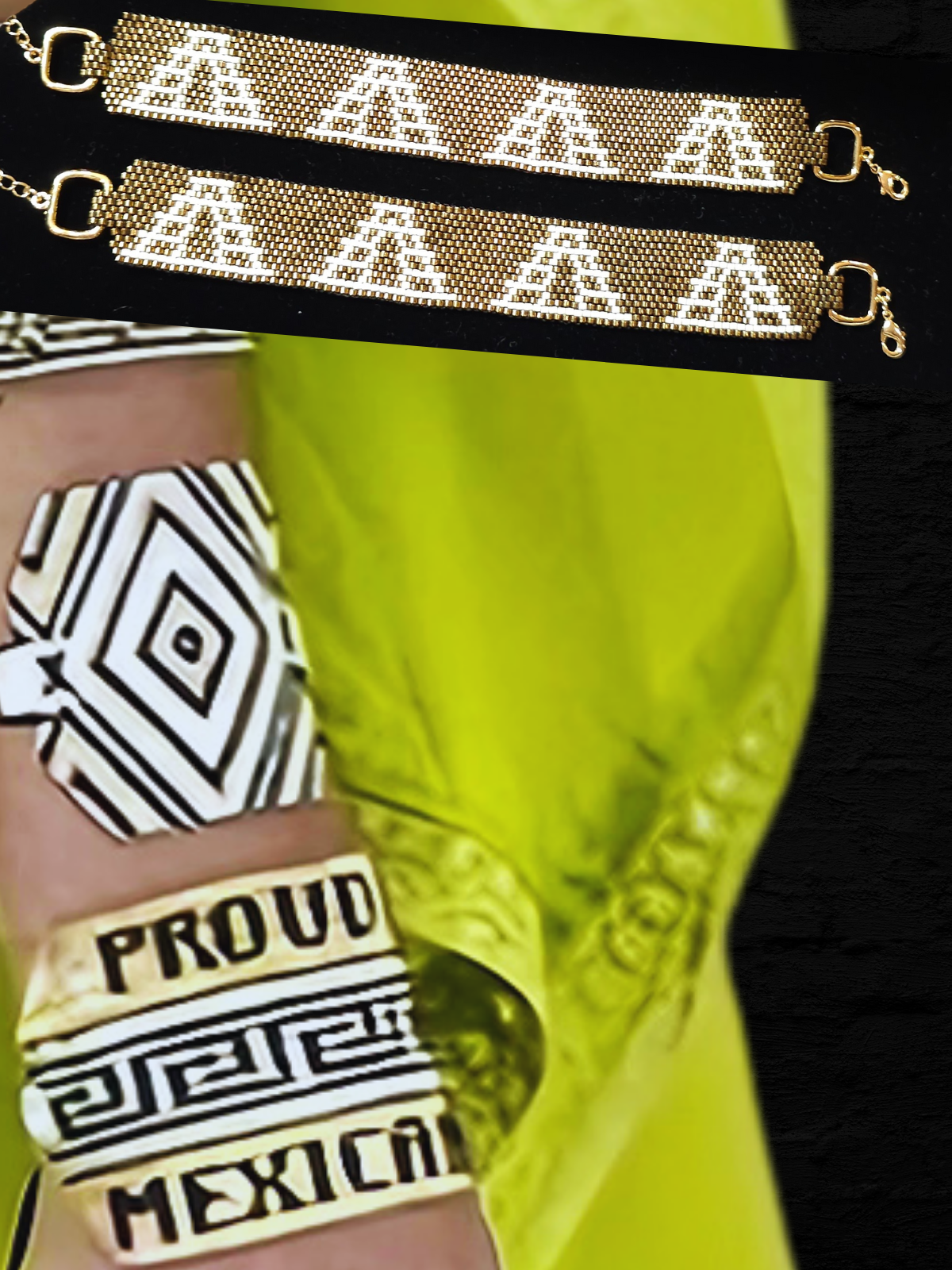 Wixarika Miyuki Beaded Bracelets – Handmade Mexican Huichol Jewelry "Corona"