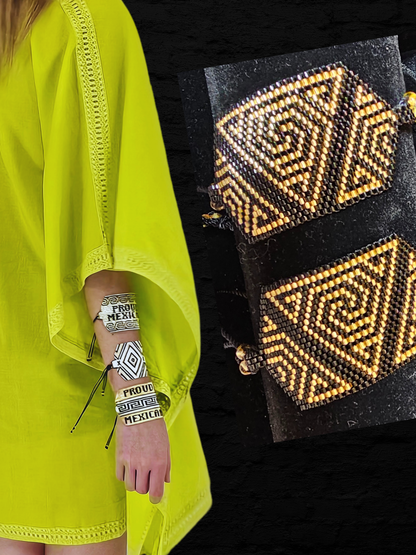 Wixarika Miyuki Beaded Bracelets – Handmade Mexican Huichol Jewelry "Corona"