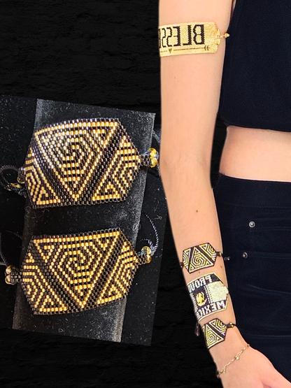 Wixarika Miyuki Beaded Bracelets – Handmade Mexican Huichol Jewelry "Corona"