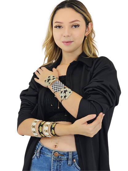 Wixarika Miyuki Beaded Bracelets – Handmade Mexican Huichol Jewelry "Corona"