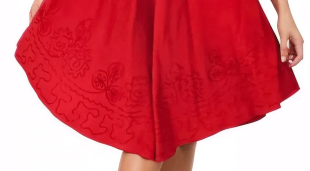 Antiqued Red Boho Short Sleeve Flowy Dress – Loose Fit Tenku Designs