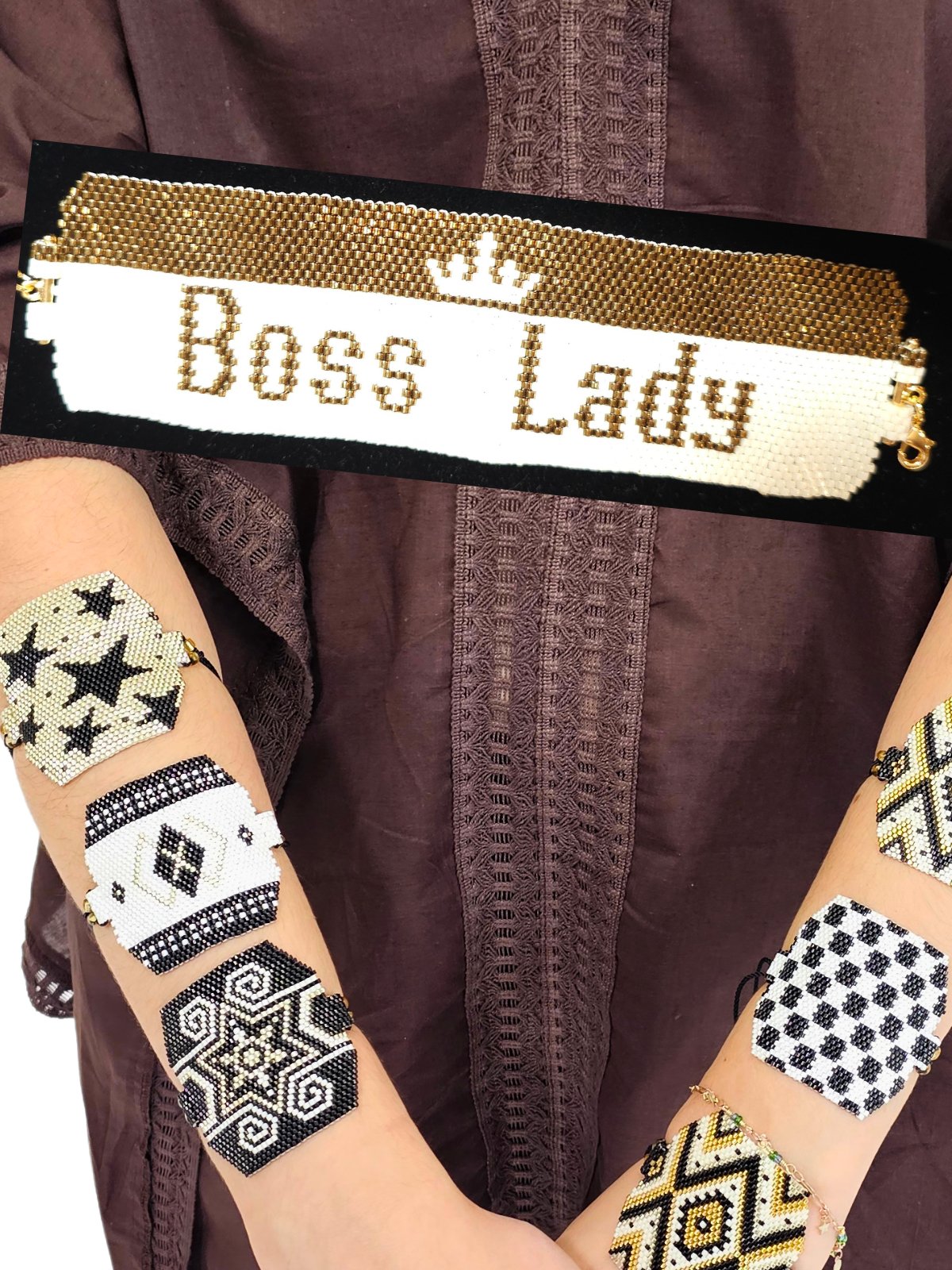 Authentic Wixarika Miyuki Bracelet "Boss Lady" - Tenku Designs