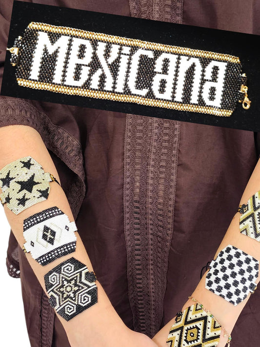 Authentic Wixarika Miyuki Bracelet "Mexicana" - Tenku Designs