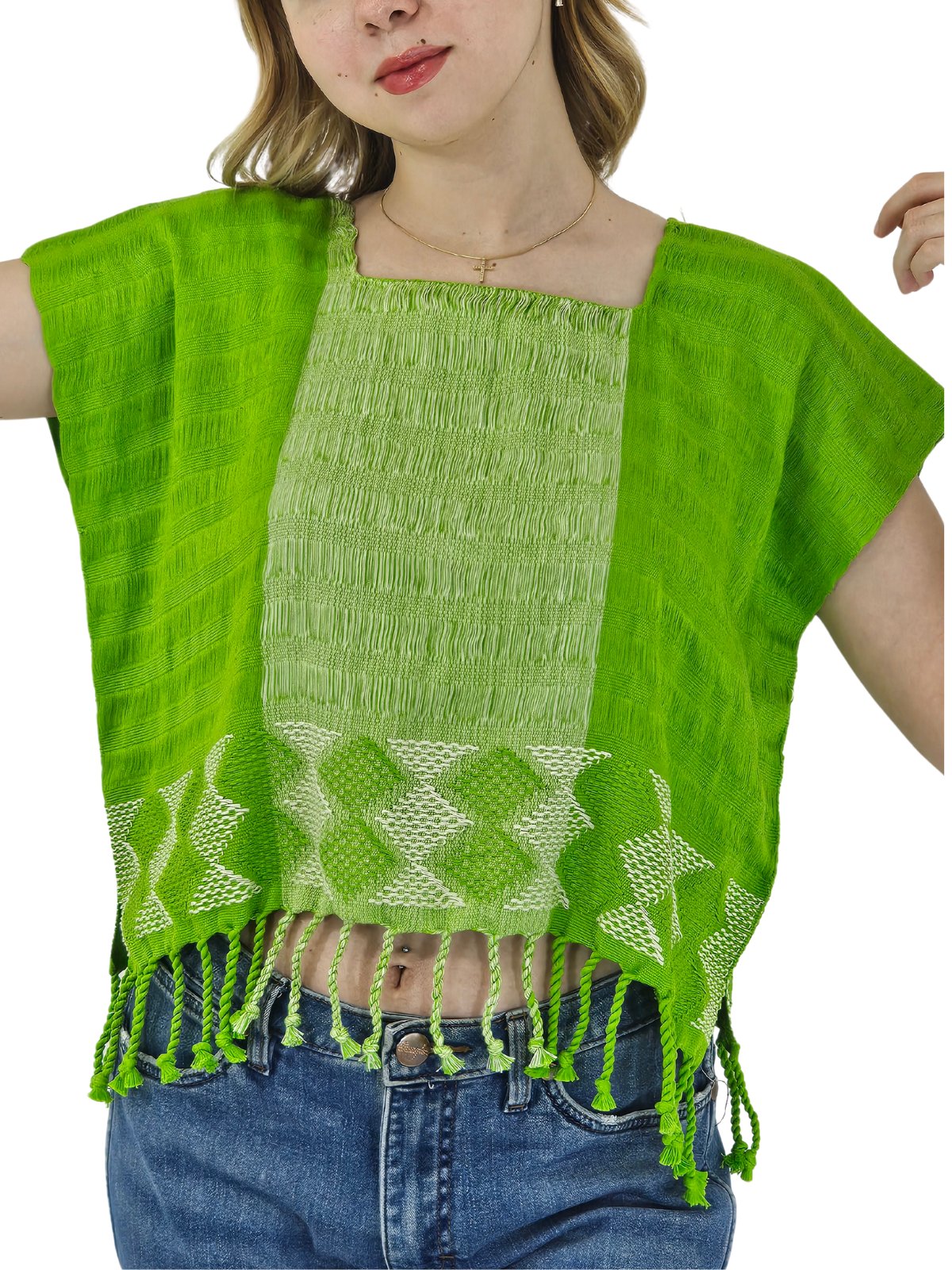 BackStrap Loom Top Lime Green - Tenku Designs