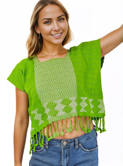 BackStrap Loom Top Lime Green - Tenku Designs