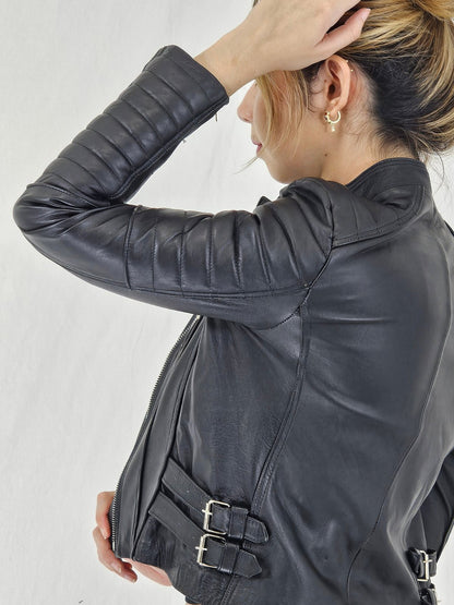 Biker Leather Jacket Black - Tenku Designs