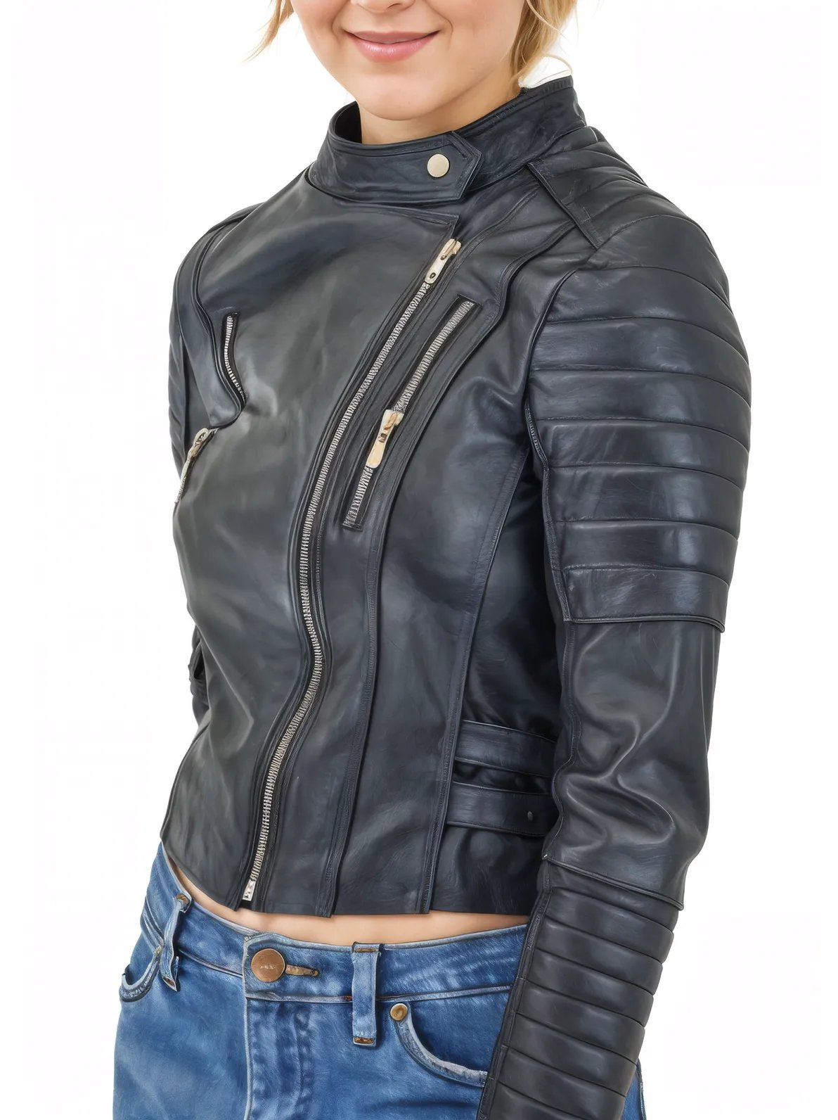 Biker Leather Jacket Black - Tenku Designs