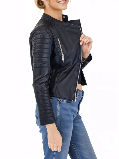 Biker Leather Jacket Black - Tenku Designs