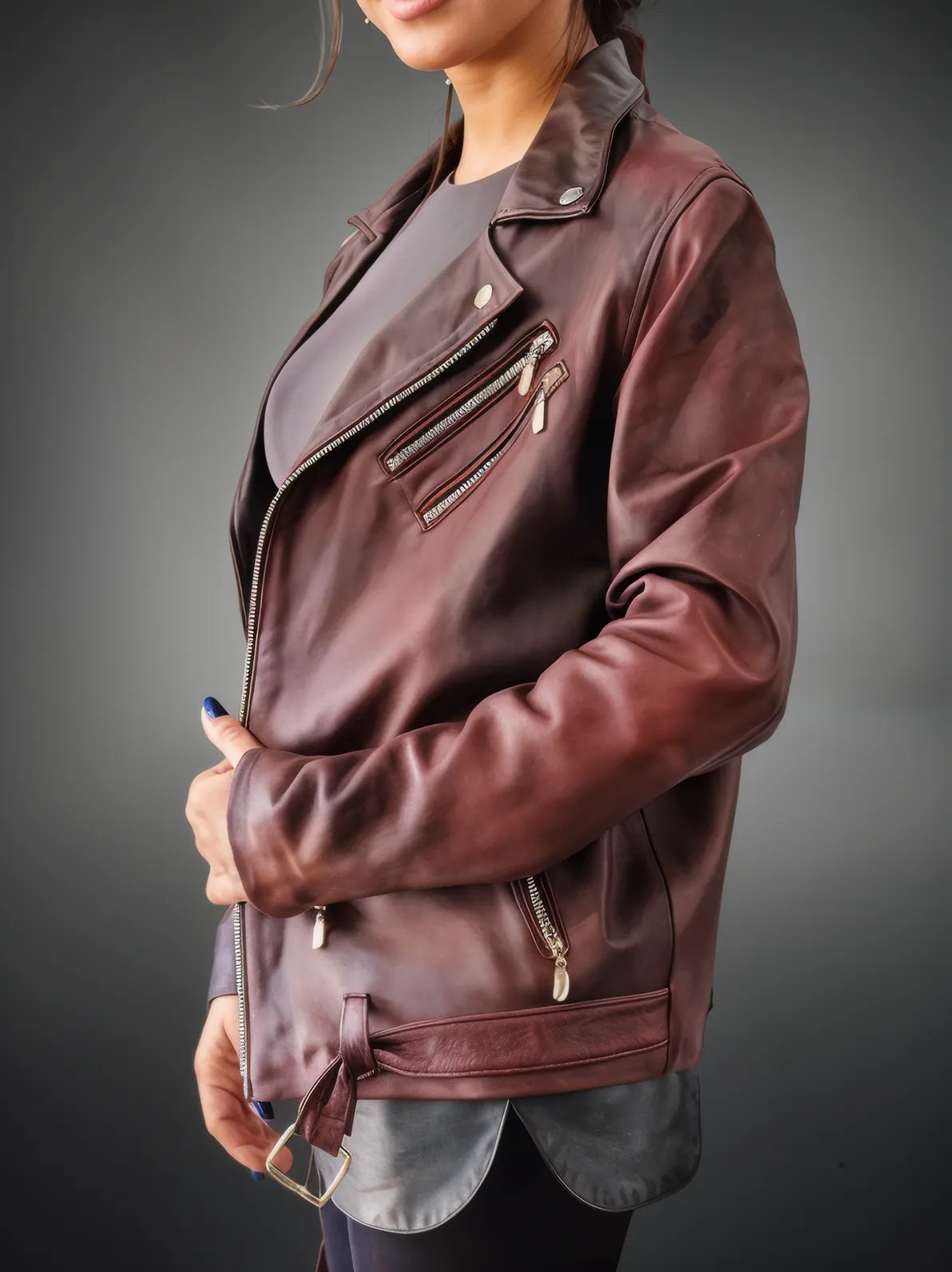 Biker Leather Jacket Cherry * - Tenku Designs