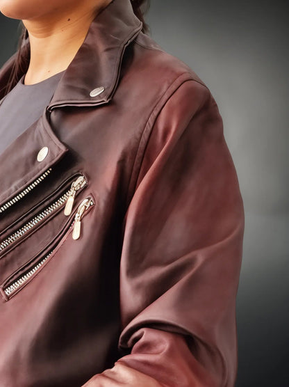 Biker Leather Jacket Cherry * - Tenku Designs