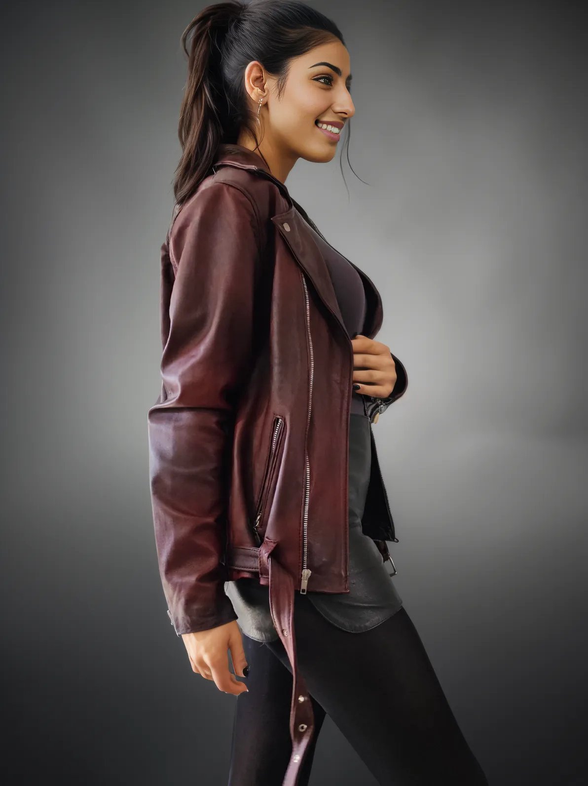 Biker Leather Jacket Cherry * - Tenku Designs