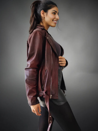 Biker Leather Jacket Cherry * - Tenku Designs