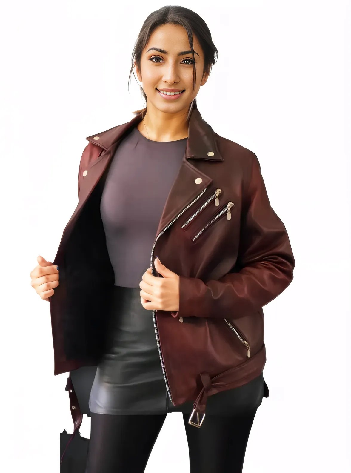 Biker Leather Jacket Cherry * - Tenku Designs