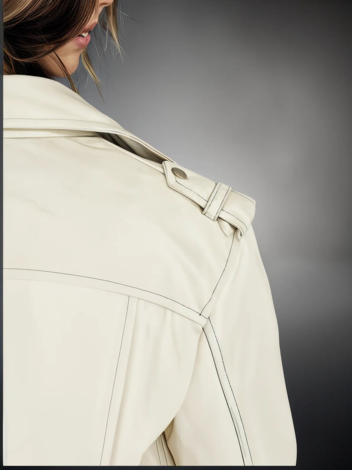 Biker Leather Jacket Off - White - Tenku Designs