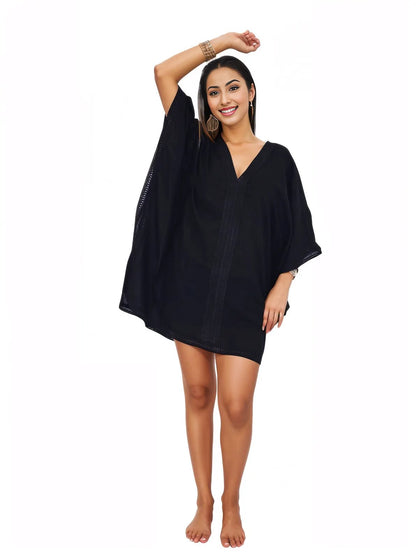 BOHO Cotton Dress Black * - Tenku Designs