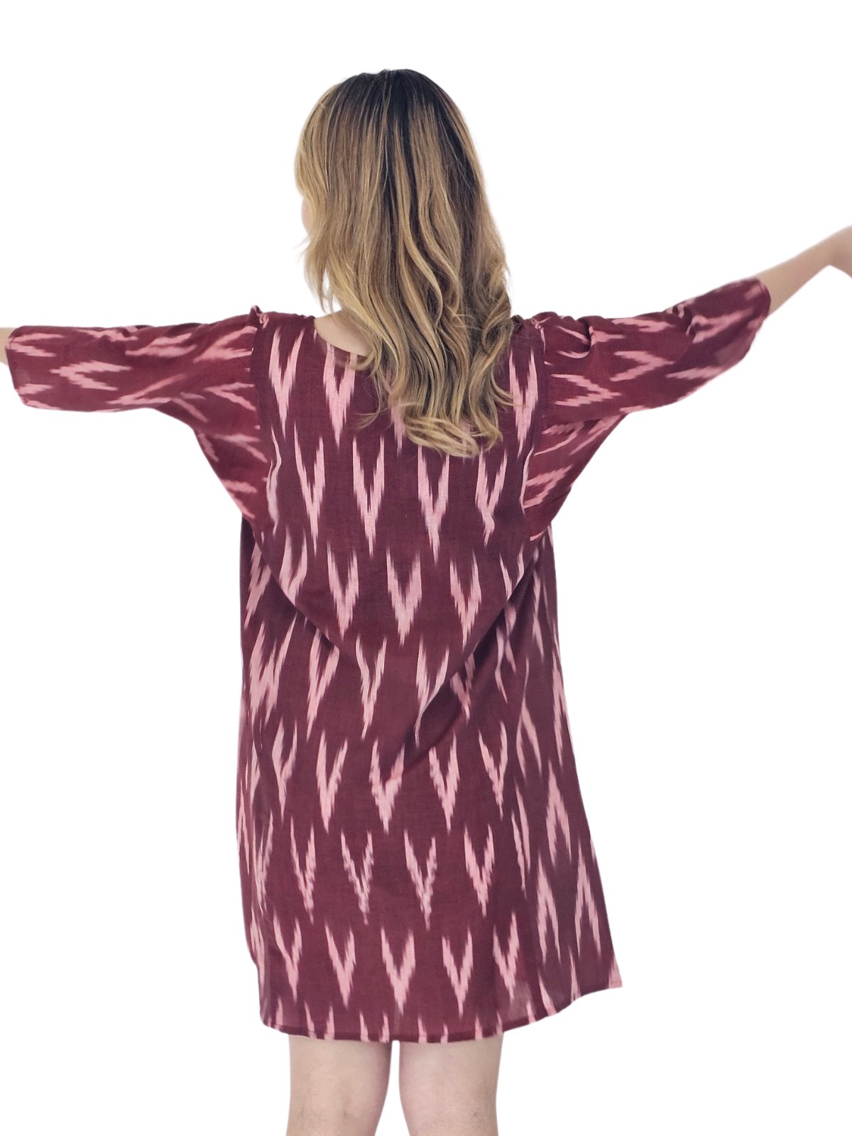 BOHO Cotton Dusty Burgandy Dress * - Tenku Designs