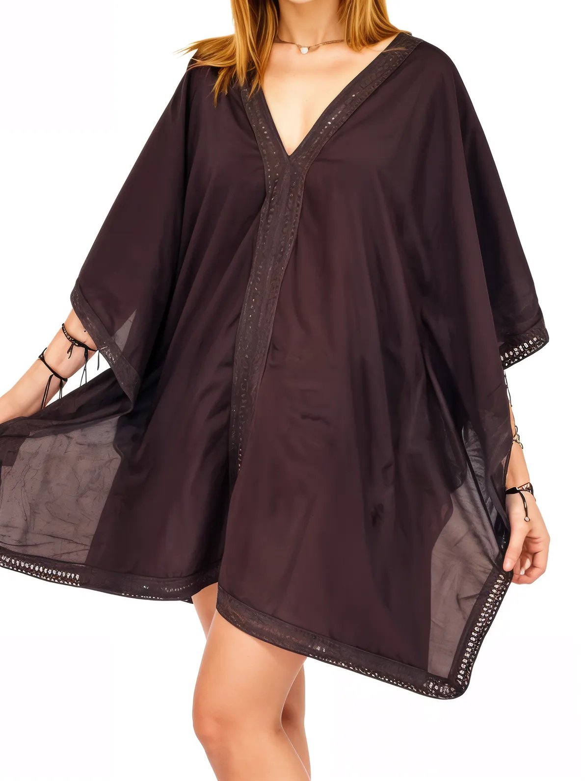 BOHO Cotton Dusty Dark Bown Dress * - Tenku Designs