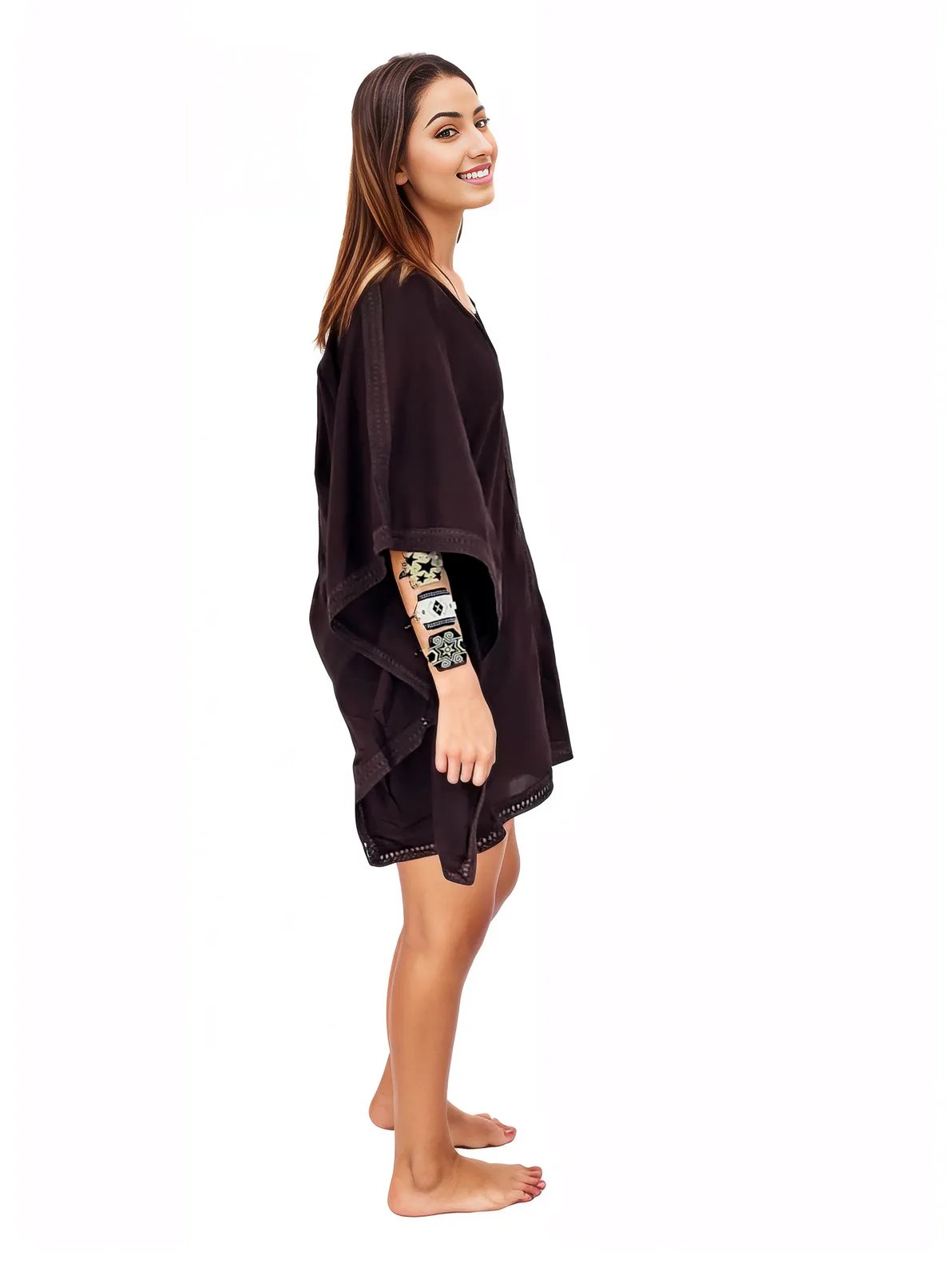 BOHO Cotton Dusty Dark Bown Dress * - Tenku Designs