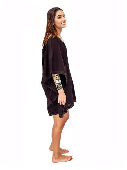 BOHO Cotton Dusty Dark Bown Dress * - Tenku Designs