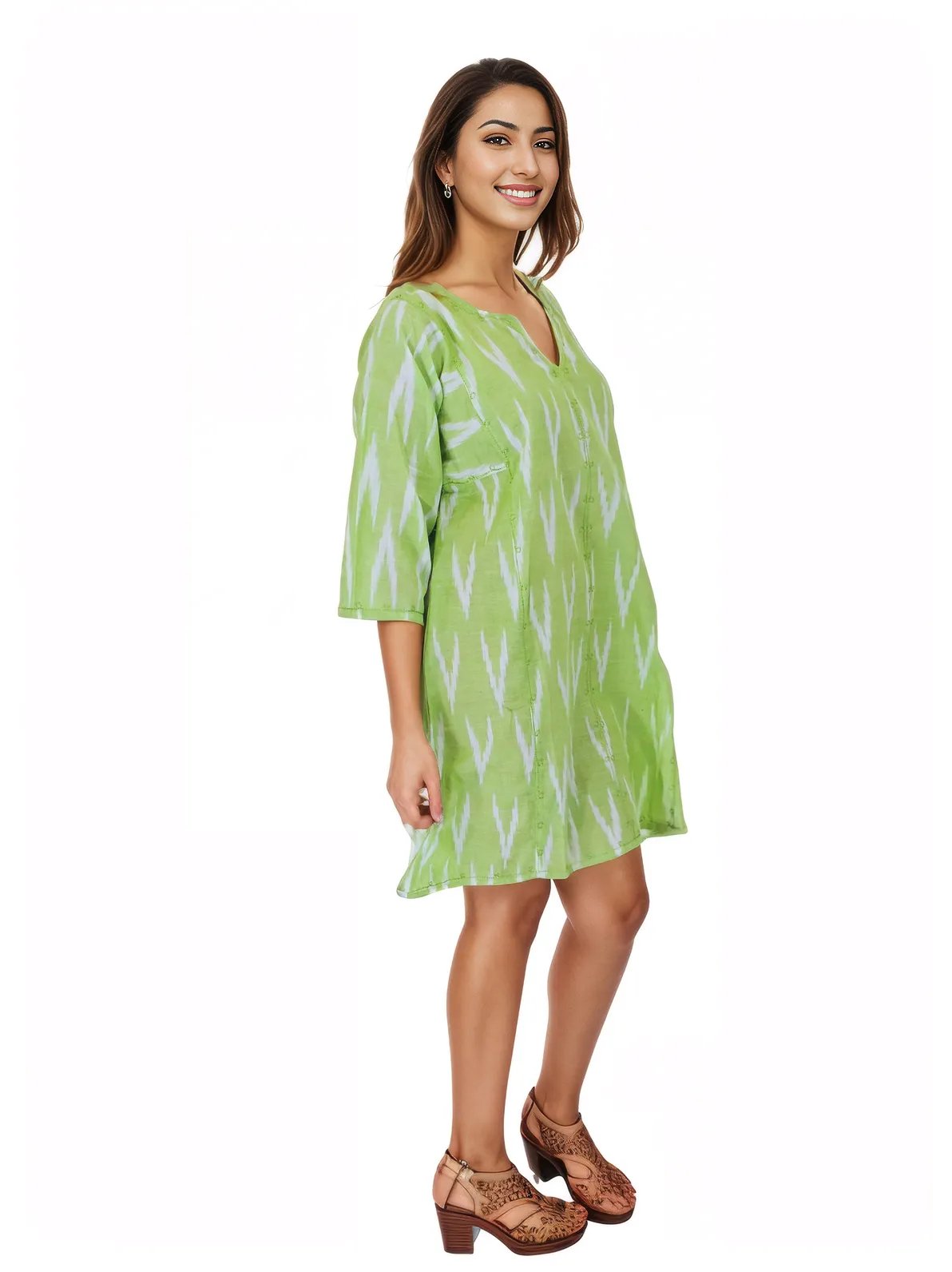 BOHO Cotton Dusty Lime Dress * - Tenku Designs