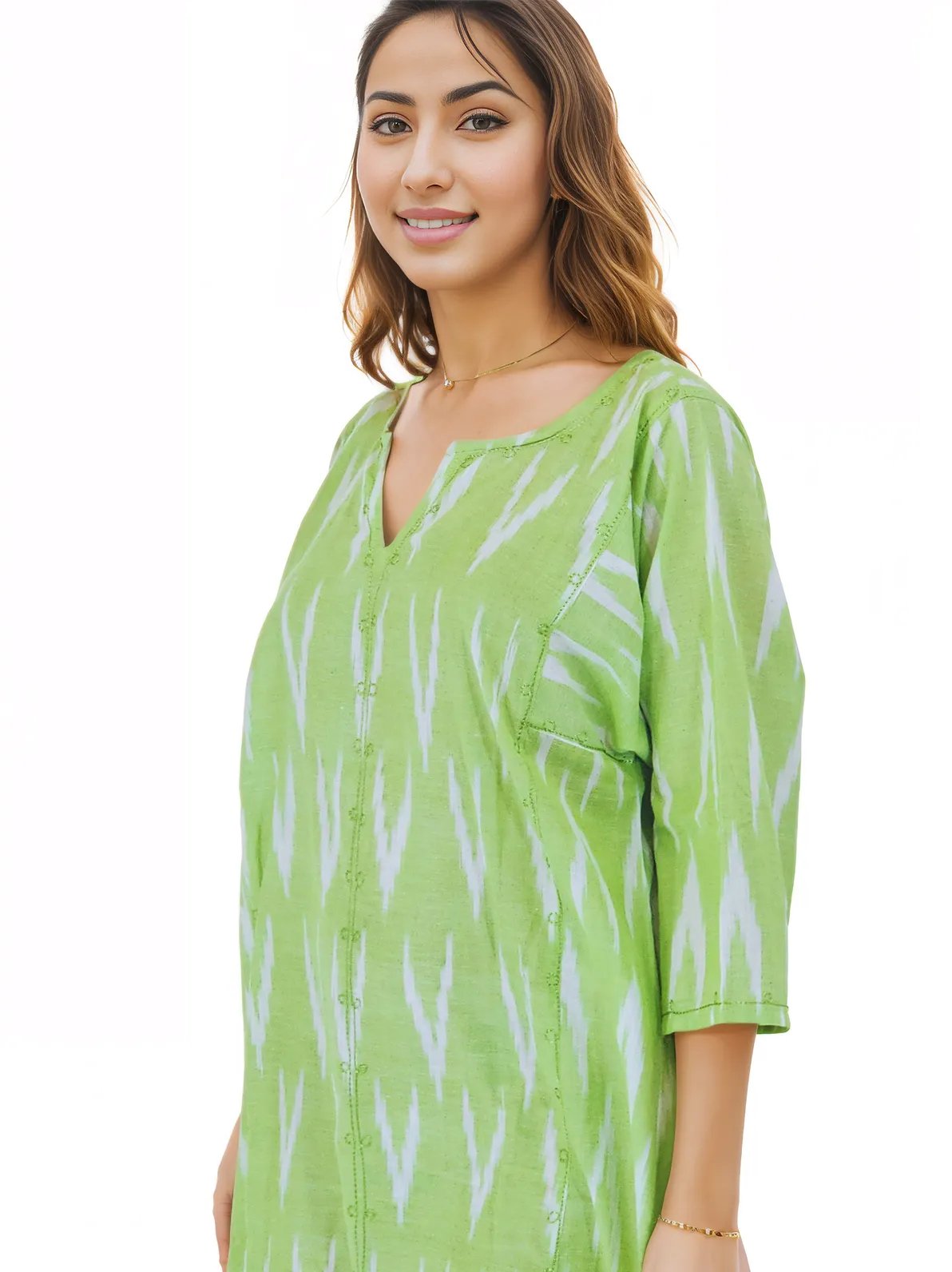 BOHO Cotton Dusty Lime Dress * - Tenku Designs