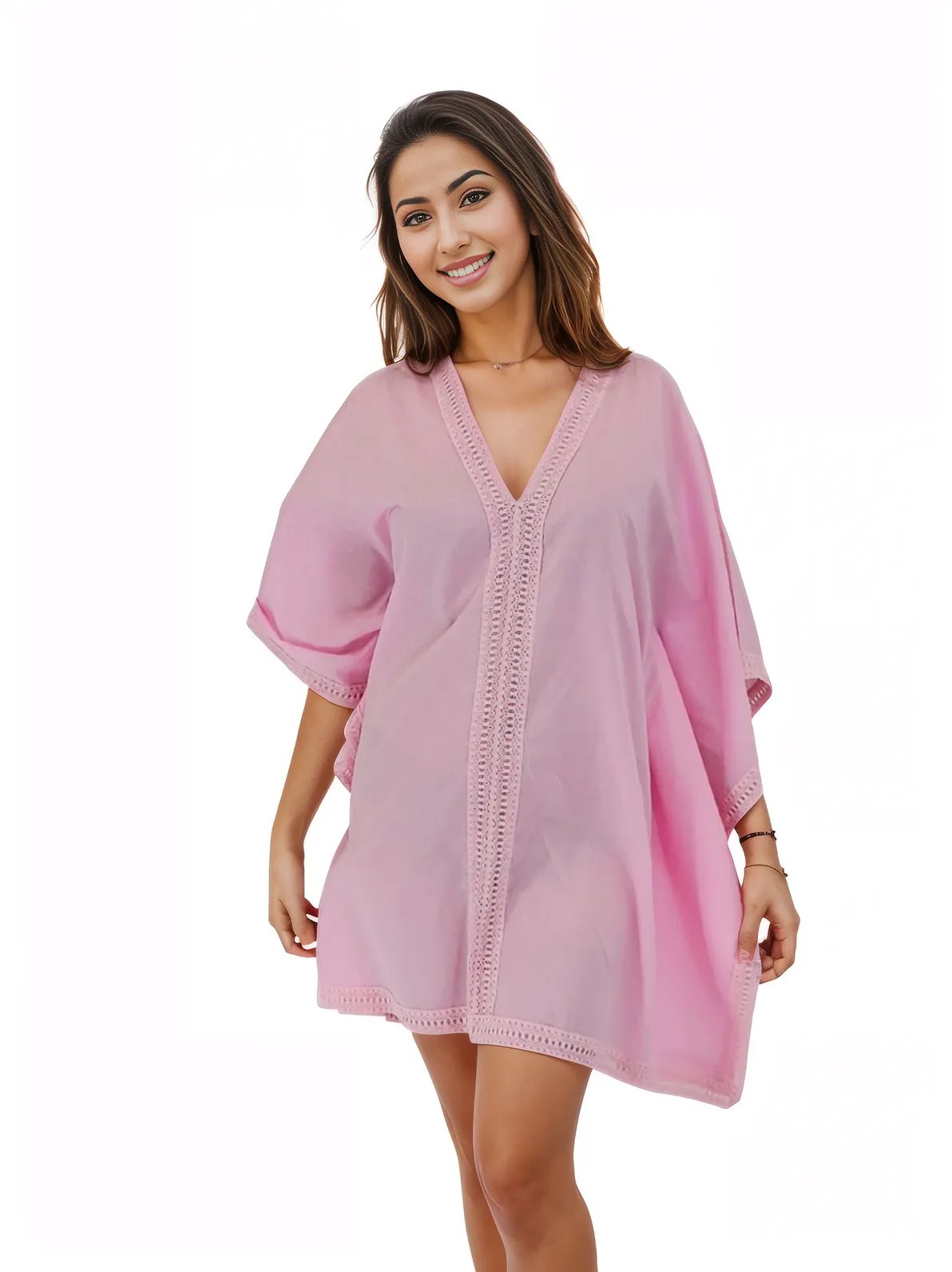 BOHO Cotton Light Pink Dress * - Tenku Designs