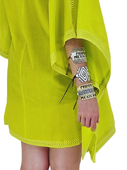 BOHO Cotton Lime Green Dress * - Tenku Designs