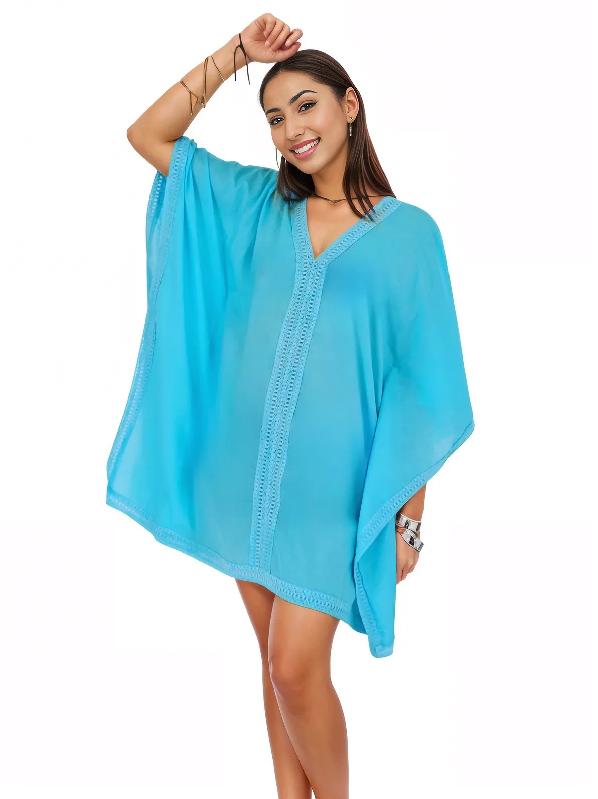 BOHO Cotton Turquoise Dress * - Tenku Designs